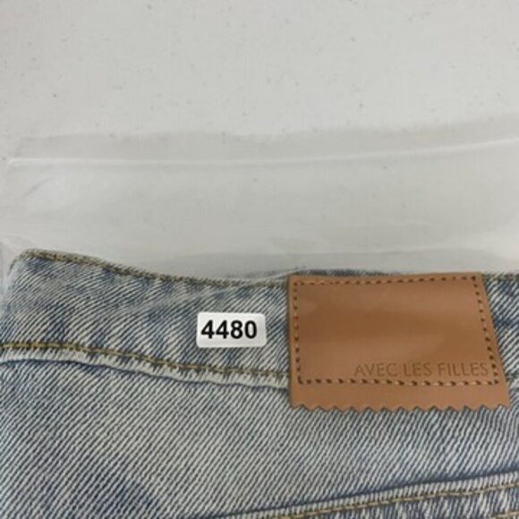 Avec Les Filles Ripped Mid Rise Mom Jeans Distressed Straight Leg Size 27 - Picture 9 of 9